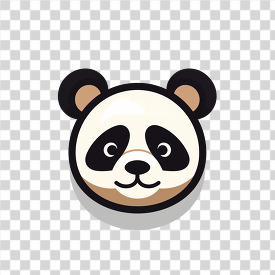 simple round panda face transparent