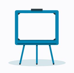 simple white board on a stand blue color