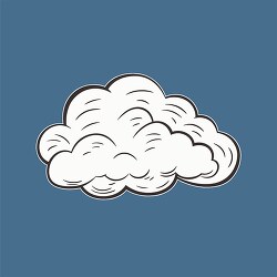 single cartoon cloud with a thick outline and shaded detail