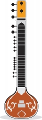 sitar indian musical instrument gray color