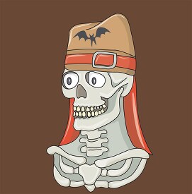 skeleton skull wears hat halloween