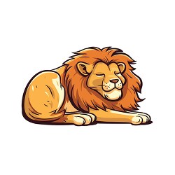 sleeping lion with paws stretched out clip art