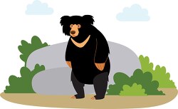 Sloth Bear standing in the middle of a field clip art