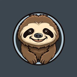 sloth is smiling and sitting clip art