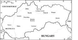 Slovakia country map black white