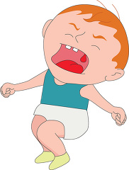 small child with mouth open crying clipart