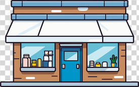 small city pharmacy building
