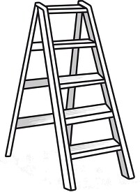 small ladder black outline clip art