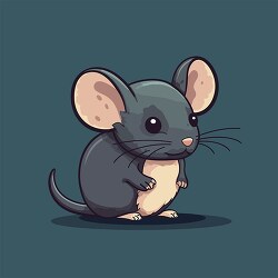 small mouse with dark background clip art