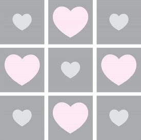 small white pink hearts on pattern squares vector gray color cli