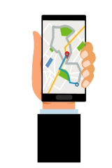 smart phone with gps direction animated clipart