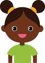 smiling African American girl cute pigtails icon