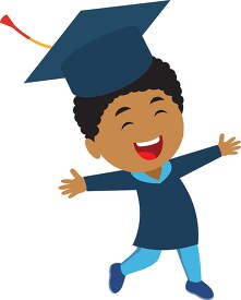 smiling african american student at graduation clipart