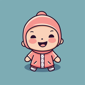 smiling baby girl wearing cute pink outfit