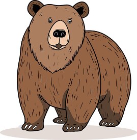 smiling brown bear character with a soft fur texture