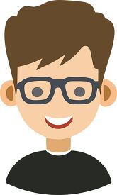 smiling cartoon boy wearing glasses