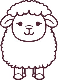 smiling cute sheep coloring pages black outline printable clip a