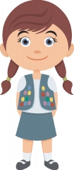 smiling girl scout leader in uniform clipart