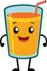 smiling glass of orange juice character