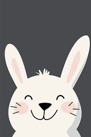 smiling happy bunny face with pink ears cartoon style