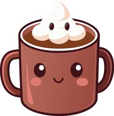 smiling hot chocolate with marshmallows