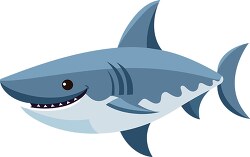 smiling shark flat design clipart