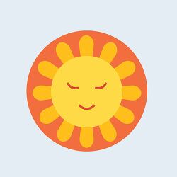 smiling sun with closed eyes and a bright orange background clip