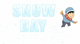 snow day playing in the snow animated clipart