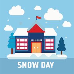 Snow Day School Closure Clipart