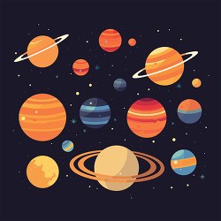 solar system with planets clip art