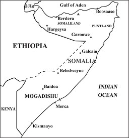 Somalia country map black white