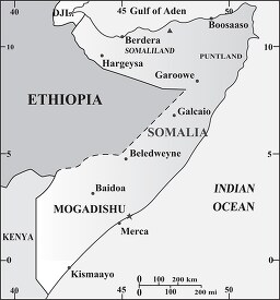 Somalia country map gray color