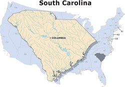South Carolina state large usa map clipart