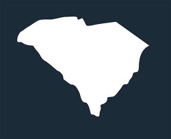 south carolina state map silhouette style clipart