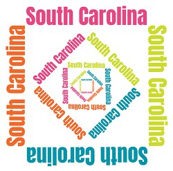South Carolina text design logo