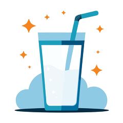 Sparkling Glass of Milk with Straw and Star Accents