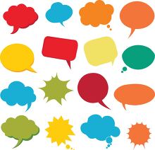 speech bubbles in diverse colors for creative communication