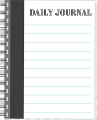 spiral notebook used as a daily journal transparent