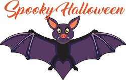 spooky halloween cartoon bat wings wide clipart