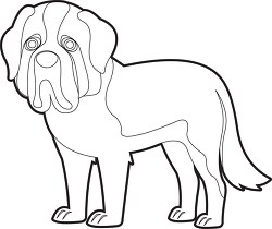 st bernard large friendly dog breed printable outline clipart