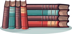 stack and row of books