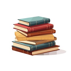 stack of books from a school library clip art