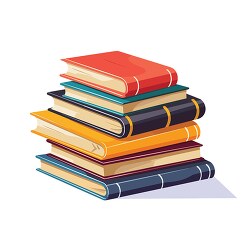 stack of school books various subjects clip art