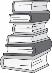 stack of school books vector gray color clipart