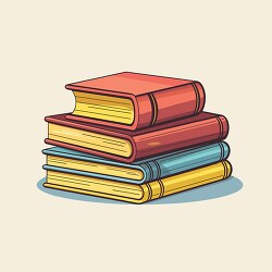 stack of school education text books clip art