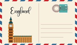 stamped travel postal envelope big ben london clipart