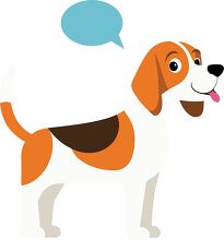 standing beagle dog flat design clipart
