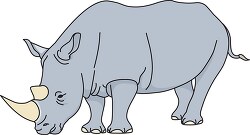 standing wild rhino animal clipart