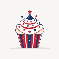 star and strips 4th of july cupcake clip art
