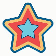 star sticker with a multicolored border